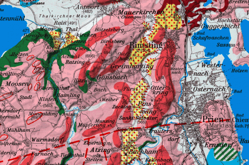Wanderungen in die Erdgeschichte Bd. 26/27 (Ergänzung) Geomorphologische Karte des Inn-Chiemsee-Gletschers