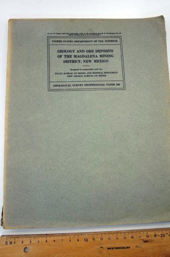 LOUGHLIN G. F. , KOSCHMANN A.H. - Geology and ore deposits of the Magdalena Mining District, New Mexico.